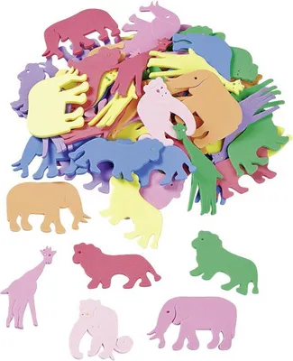 Produktbild von Moosgummi Creasoft Tiere 4-5cm VE=6x60 Stück
