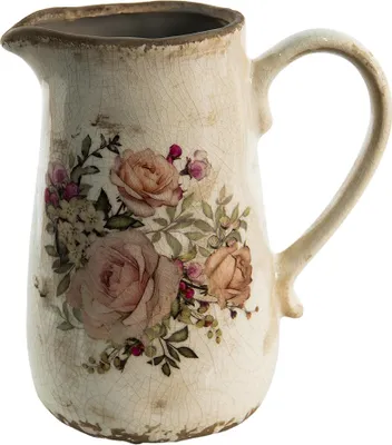 Immagine prodotto di Clayre & Eef Brocca decorativa 1500 ml in Vetroceramica rosa beige fiori