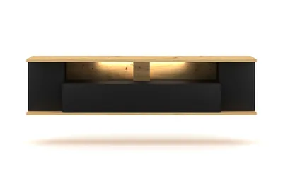 Image de Etagère TV murale avec 3 portes et 1 étagère L160 cm - Rob