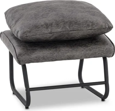 Produktbild von MCombo Sitzhocker Fußstütze mit Metallbeinen +Kissen, Vintage Hocker Ottoman Schminktisch für Wohnzimmer Schlafzimmer, Quadratisch 39 * 57cm, Mikrofaserstoff, 4742-2(Dunkelgrau)