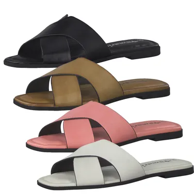 Produktbild von Tamaris Damen Pantoletten Clogs Leder 1-27104-26, Größe:39 EU, Farbe:Schwarz