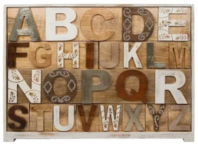 Immagine prodotto di Casa Padrino cassettiera in stile country shabby chic con 12 cassetti bianco antico / multicolore 115 x 40 x h. 90 cm - Mobili in stile country