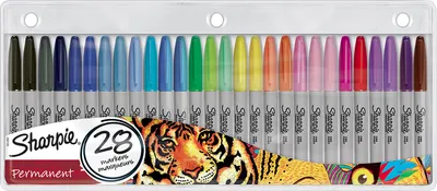 Produktbild von Sharpie Permanent Marker | Marker Stifte mit feiner Spitze | gemischte Farben | 28er Set