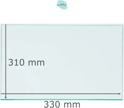 Produktbild von Kühlschrank Einlegeboden - Klarglas 4 mm - eckige Ecken - 330 mm x 310 mm - (89,96 EUR / qm - Mindestbfl. 0,25 qm - Kantenb. 5,35 EUR / lfm)