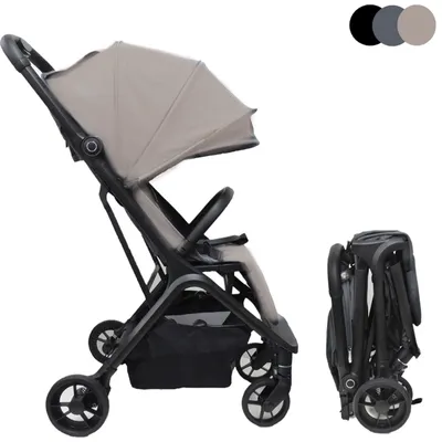 Produktbild von Titaniumbaby Kinder-Buggy Pulse (von 0-4 Jahre, max 22 kg), mit Liegefunktion, 4-fach Komfortfederung und erweiterbarem Verdeck - Taupe