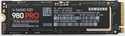 Produktbild von Samsung SSD 980 PRO 500GB MZ-V8P500BW NVMe M.2
