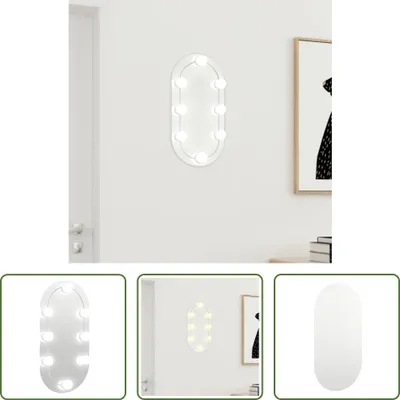 Obrázek produktu pro The Living Store Zrcadlo s LED světly 40x20 cm skleněný ovál