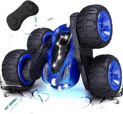 Obrázek produktu pro Dálkově ovládané RC auto – 360° otočky – dálkové ovládání 2,4 GHz – barevné osvětlení – hračka pro chlapce a dívky ve věku 6–12 let – venku – tip na dárek
