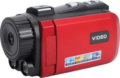 Produktbild von 1080P 24MP Videokamera Camcorder Digitalkamera Recorder mit 3,0 Zoll 270 Grad drehbarem Bildschirm 18-facher Digitalzoom Kompass Rot