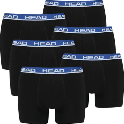Produktbild von HEAD Herren Boxershort, 6er Pack - Basic, Baumwoll Stretch, einfarbig Schwarz/Blau XL