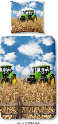 Produktbild von Good Morning Kinder Bettwäsche Traktor - 135x200 cm - 100% Baumwolle