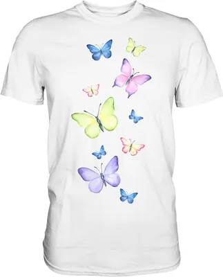 Produktbild von Bunte Schmetterlinge T-Shirt Schmetterling – White / L