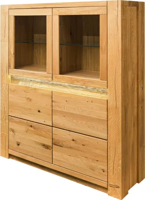 Image de MASSIVMOEBEL24 | Buffet Haut Chêne Sauvage Huilé Naturel KENT #104 123x40x142