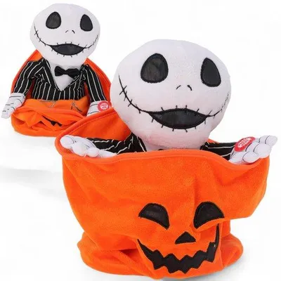 Zdjęcie produktu dla Szkielet na Halloween z dźwiękiem i światłem, 23 cm, wykonany z tworzywa sztucznego