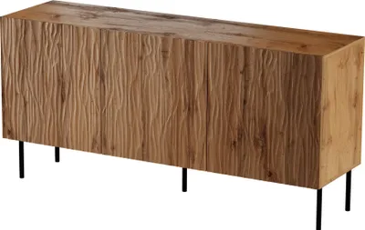 Produktbild von Furniture24 Sideboard 152 cm JUNGLE mit 3 Türen Kommode Wohnzimmerschrank Schrank Wotan Eiche