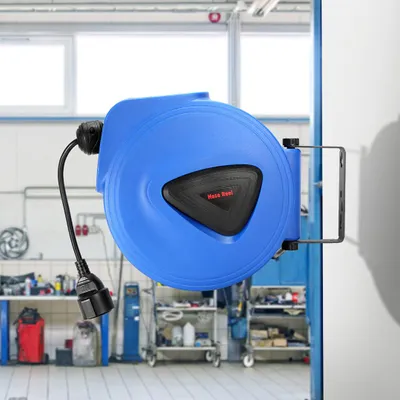 Produktbild von Peviasot Kabeltrommel 20m Automatik Kabelaufwickler Werkstatt kabelaufroller Wandhalterung mit 1 Steckdosen