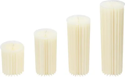Image de Lot de 4 supports cylindriques pliables pour fleurs - Colonnes décoratives en carton, idéales pour les centres de table - Pour mariage, fête et jardin - Pliables - Autoportants - Blanc