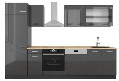 Obrázek produktu pro Kuchyňský kout Vicco R-Line Antracit vysoký lesk/antracit 300 cm , PD Dub, Model 53303