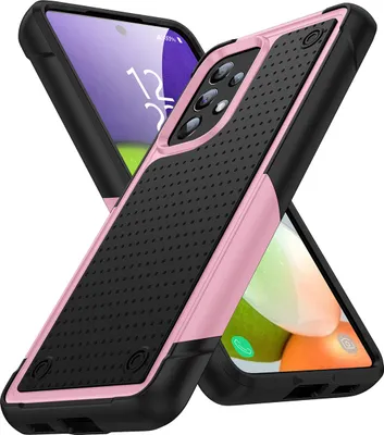Produktbild von Für Samsung Galaxy A52S A52 5G/4G Hülle Militärqualität Stoßfest Hybrid 2 in 1 Hart PC Weich TPU Handyhülle Pink Schwarz