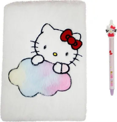 Produktbild von Hello Kitty Plüsch-Notizbuch und Stift-Set für Kinder