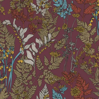 Produktbild von Profhome 377514-GU Blumen Tapete Floral matt rot gelb blau 5,33 m2