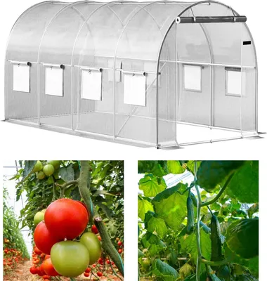 Zdjęcie produktu dla Tunel ogrodowy foliowy biały szklarnia folia 6x3x2m 18m²
