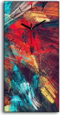 Produktbild von Wandbild Leinwand Bilder Wanduhr Geräuschlos 30x60 Malerei Abstrakte Kunst - schwarze Hände
