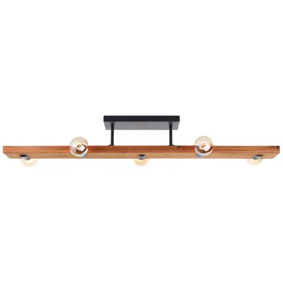 Produktbild von BRILLIANT Deckenleuchte 5-flammig Mertes in schwarz/holz Metall/Holz