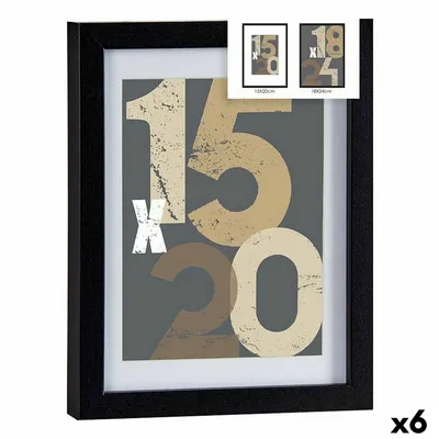 Obrázek produktu pro Fotorámeček 20,5 x 2,5 x 26,5 cm černé sklo dřevo MDF (6 kusů)