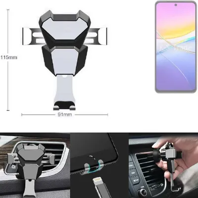 Produktbild von K-S-Trade Lüftungshalterung kompatibel mit Vivo Y37m 5G kompakte Handy-Halterung Lüftungsschlitz Lüftungsgitter Autohalterung KFZ Auto-Halterung
