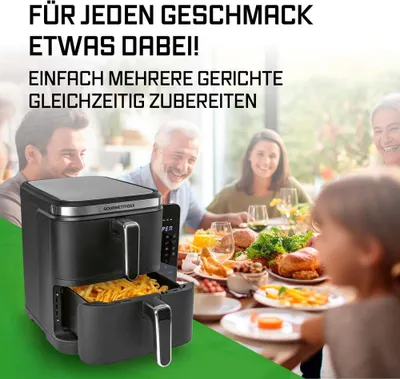 Zdjęcie produktu dla GOURMETmaxx FryUp Pionowa frytownica dwukomorowa - 4 poziomy - 10 litrów