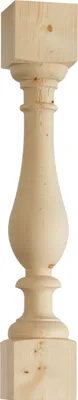 Produktbild von Barocker Balustraden Pfosten, Holz,  gedrechselt 13 x 13 x 80 cm (131)