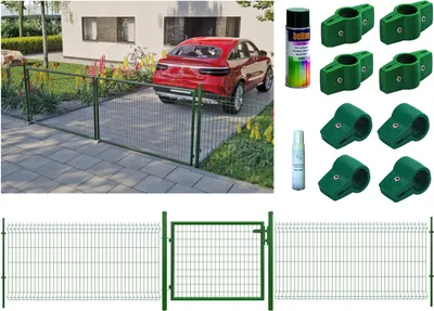 Produktbild von Strong Stabmattenzaun grün Höhe 1m Einstabmatte Drahtgitter Gartenzaun Zaun