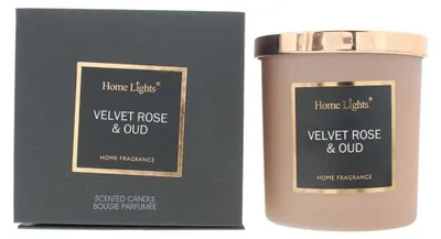 Produktbild von Home Lights, Velvet Rose & Oud, Duftkerze, 215 g