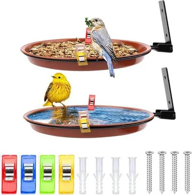 Produktbild von Famanu Vogelbad Wetterfest - 2 Stück, braun