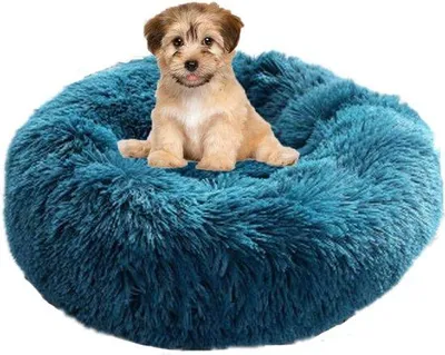 Image de Lit de luxe pour chien en tissu moelleux