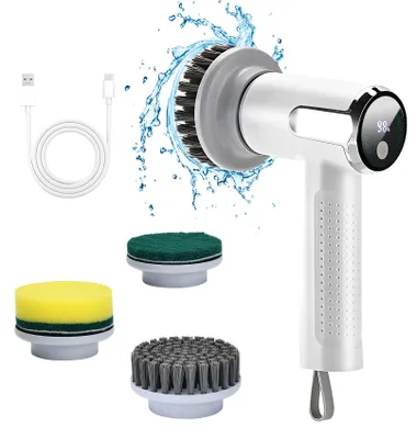 Elektrische Reinigungsbürste, Spin Scrubber, 3 Köpfe, 2 Stufen, 3000 mAh
