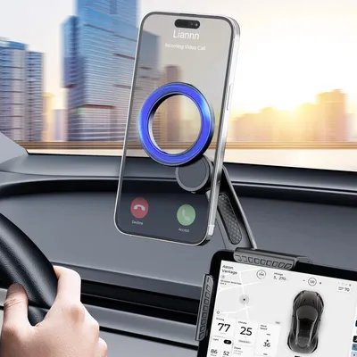 Image de Support pour téléphone Tesla, compatible avec les supports de voiture MagSafe, avec une force magnétique universelle et très puissante