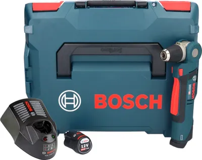 Produktbild von Bosch Professional GWB 12V-10 Akku Winkelbohrmaschine 12 V 11 Nm + 1x Akku 3,0 Ah + Ladegerät + L-Boxx