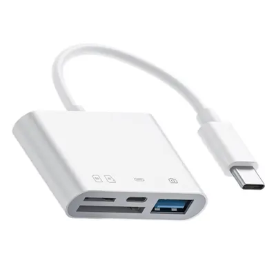 Produktbild von SD-Kartenleser – USB-C Speicherkartenleser 4in1 SD- & micro-SD, USB 3.0, USB-C Card Reader – Speicherkarten Adapter für Windows, Android, Apple