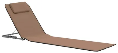 Image de Lot de 2 chaises longues pliables pour la plage, avec dossier réglable