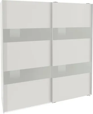 Produktbild von Schwebetürenschrank Altona Kleiderschrank Ausführung wählbar,weiß / Weißglas,180x64x198cm