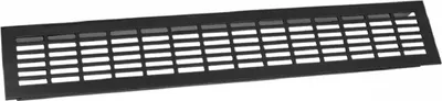Produktbild von Lüftungsgitter vers. Farben hoher Luftdurchlass Alu- Stegblech 80x480mm gerade Lochung Schwarz eloxiert