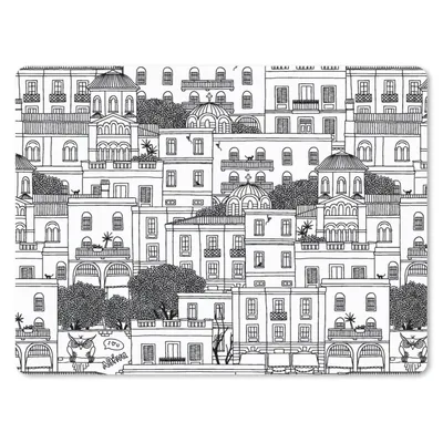 Produktbild von MuchoWow® Mauspad Mousepad Muster - Athen - Haus 23x19 cm - Mousepads - Maus Mat - Pad - Mausunterlage - Schreibtischunterlage - Mauspad