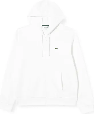 Produktbild von Lacoste Herren Sweatjacke mit Kapuze und durchgehendem Reißverschluss, weiß