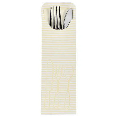 Zdjęcie produktu dla Papstar torebki na sztućce kremowe, 23,5 x 7,3 cm, w tym kolorowa serwetka bistro 100 szt