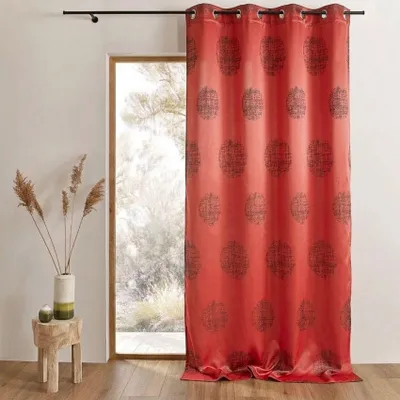 Produktbild von Jacquard-Vorhang mit melierten Rundmustern