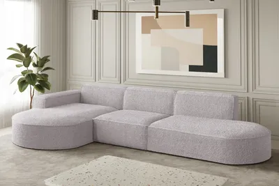 Zdjęcie produktu dla Sofa w kształcie L narożnik MODENA tkanina Loop różowy lewy