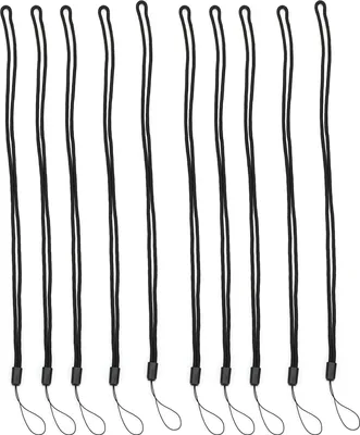 Image de 10pcs Neck Lanyard Schwarzer Polyester Abzeichenhalter für Schüler Personalausweis Telefonschlüssel Kamera