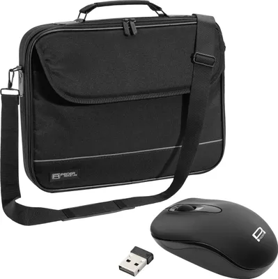 Produktbild von PEDEA Laptoptasche "Fair" Notebook-Tasche bis 15,6 Zoll (39,6 cm) Umhängetasche mit Schultergurt inkl. Schnurloser Maus, Schwarz